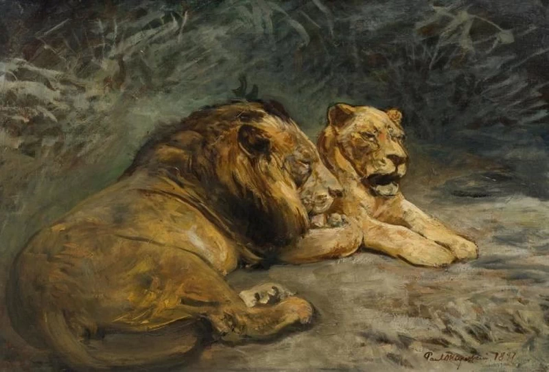 Coppia di leoni, 1891